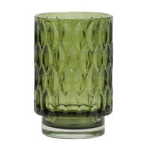 Zelený skleněný svícen Grace - Ø 9*13 cm