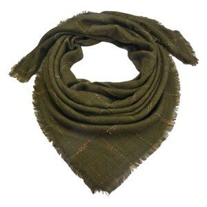 Zelenavý šátek s tenkými barevnými proužky - 130*130 cm Clayre & Eef