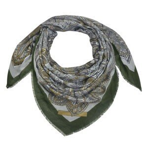 Zelený šátek s potiskem - 135*135 cm Clayre & Eef