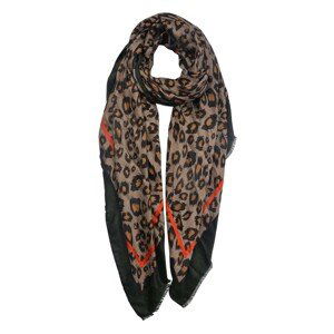 Hnědo černý leopardí šátek - 90*180 cm Clayre & Eef