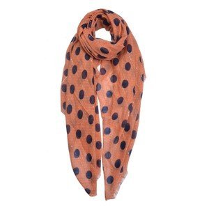 Oranžovo hnědý šátek s puntíky - 90*180 cm Clayre & Eef