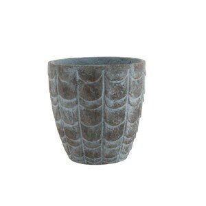 Šedo modrý keramický květináč - Ø  38,5*38,5 cm