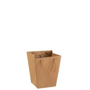 Hnědý voděodolný květináč ve tvaru tašky- 22*22*25 cm