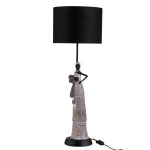 Lampa African Woman s textilním stínidlem - Ø 25,5*73 cm