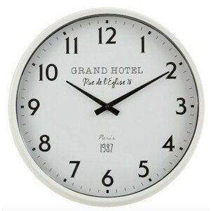 Bílé nástěnné hodiny Grand Hotel Paris - Ø 40*10 cm