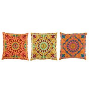 Set 3 barevných bavlněných polštářů Orient  - 48*48*11 cm