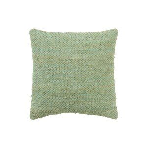 Zelený háčkovaný polštář z bavlny Crocheted - 45*45 cm J-Line by Jolipa