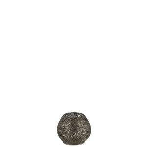 Černý menší kovový svícen orient na  čajovou svíčku - 12,5*12,5*9,5 cm