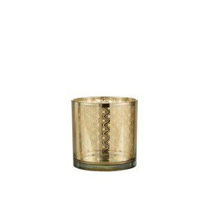 Skleněný  zlatý svícen na čajovou svíčku Goldien - Ø15*15 cm