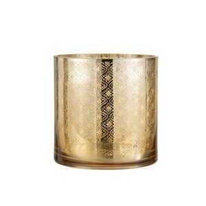 Skleněný  zlatý svícen na čajovou svíčku Goldien - Ø 24,2*24,5 cm