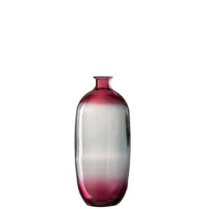 Růžová skleněná transparentní váza Ella- Ø  19*45 cm