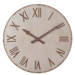 Béžové kovové hodiny s hnědými římskými číslicemi Rust - Ø107 cm