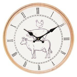 Nástěnné hodiny ve venkovském stylu - Ø 34*4 cm / 1*AA Clayre & Eef