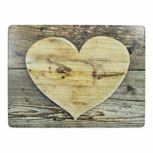 4ks pevné korkové prostírání dřevěné srdce Wooden heart - 30*40*0,4cm