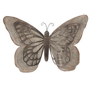Kovová nástěnná dekorace Motýl - 55*8*35 cm Clayre & Eef