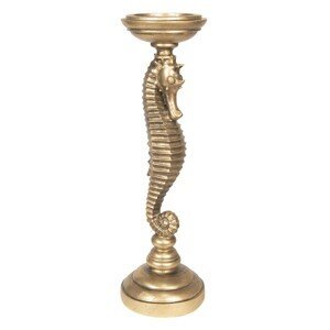 Zlatý svícen s mořským koníkem – Ø 14*45 cm Clayre & Eef