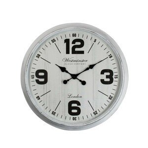 Bílé nástěnné hodiny Westminster - 76*76*5,7cm