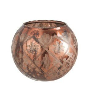 Bronzová skleněná baňatá váza Ball - Ø19*17cm J-Line by Jolipa