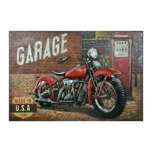 Nástěnný 3D kovový obraz Garage - 120*6*80 cm