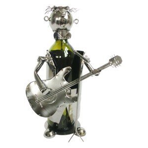 Kovový držák na víno v provedení kytaristy Chevalier - 18*15*21 cm