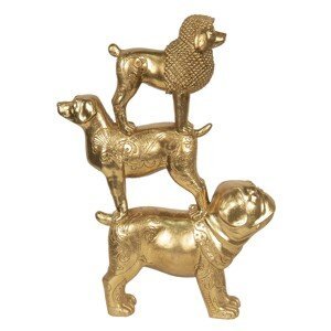 Zlaté dekorační sousoší psů Chiens - 29*10*41 cm