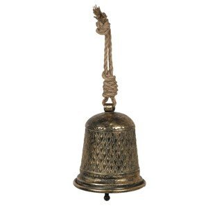 Dekorační veliký plechový zvon s patinou - Ø 16*16 cm