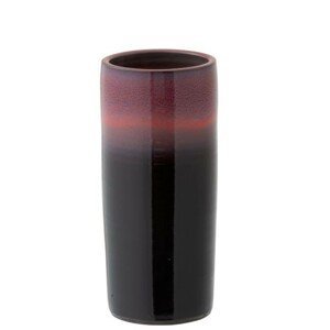 Keramická černo-červená váza Transition - Ø 15*35 cm