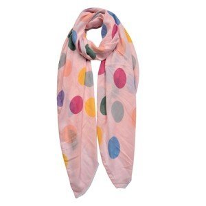 Růžový šátek s barevnými puntíky - 90*180 cm Clayre & Eef