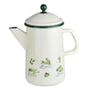 Krémová smaltovaná konvička s bylinkami Herbs - Ø12*23cm - 1,6L