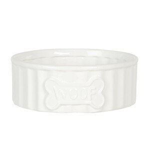 Bílá keramická miska pro psa Woof - Ø 20*7 cm