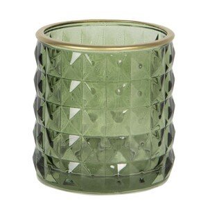 Zelený skleněný svícen na čajovou svíčku - Ø 7*7 cm