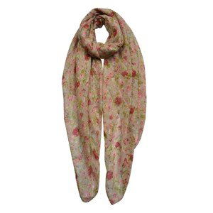Světle hnědý šátek s růžičkami - 80*180 cm Clayre & Eef