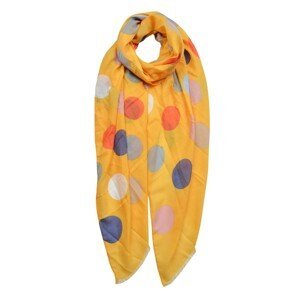 Žlutý šátek s barevnými puntíky - 90*180 cm Clayre & Eef