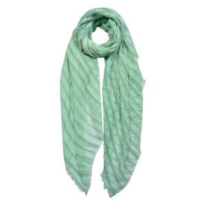 Zelený pruhovaný šátek - 90*180 cm Clayre & Eef