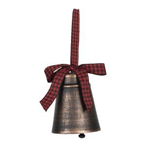 Hnědý kovový zvonek s patinou - Ø 7*9 cm