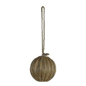 Dekorační dřevěná koule s žebrováním - Ø5cm