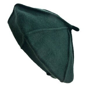 Tmavě zelený mírně chlupatý baret - 28 cm Clayre & Eef