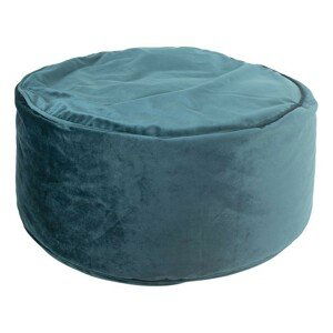 Petrolejový sametový pouf / sedák na zem - Ø 60*30cm