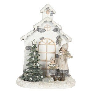 Svítící vánoční dekorace zpívajících dětí u kapličky - 16*9*21 cm