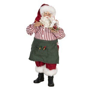 Vánoční dekorace Santa s houpacím koníkem - 13*10*28 cm