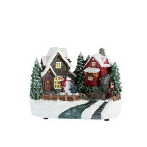 Svítící vánoční domek Winter -  18*12*14cm