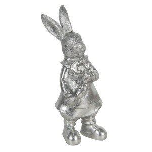 Velikonoční dekorace králíka ve stříbrném provedení Métallique - 12*11*22 cm
