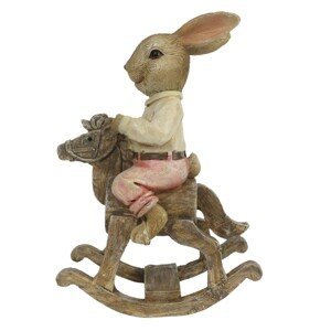 Dekorace králíka na houpacím koníkovi - 9*4*13 cm