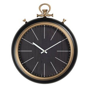 Minimalistické černo-zlaté nástěnné hodiny Dorés - 42*8*54 cm / 1*AA