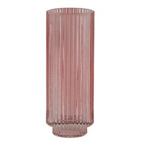 Růžový skleněný svícen Philon - Ø 6*16 cm Light & Living