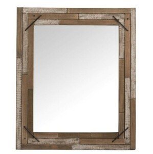 Dřevěné nástěnné zrcadlo z recyklovaných dílů Antique - 54*3*64 cm