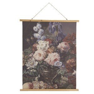 Nástěnný plakát zobracující malbu zátiší květin a ovoce - 80*2*100 cm