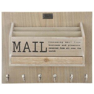 Přírodní box na poštu na zeď s nápisem Mail -  38*30*11 cm