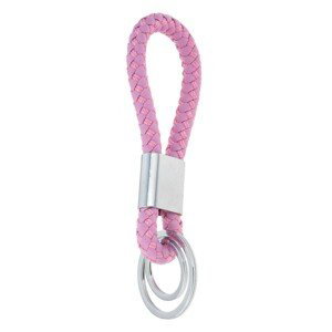 Růžový přívěšek na klíče ve tvaru pletené bužírky Clayre & Eef