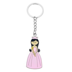 Klíčenka s přívěskem princezny v růžových šatech Clayre & Eef